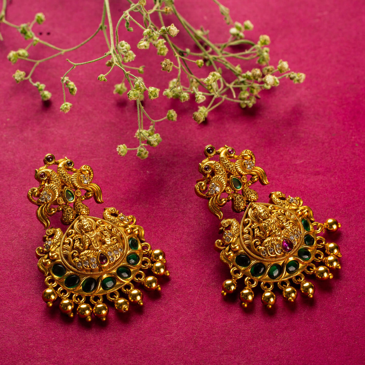 Antique Peacock Lakshmi Necklace Set