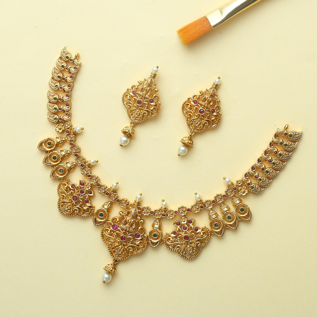 Vinaya Gold Plated Necklace Set