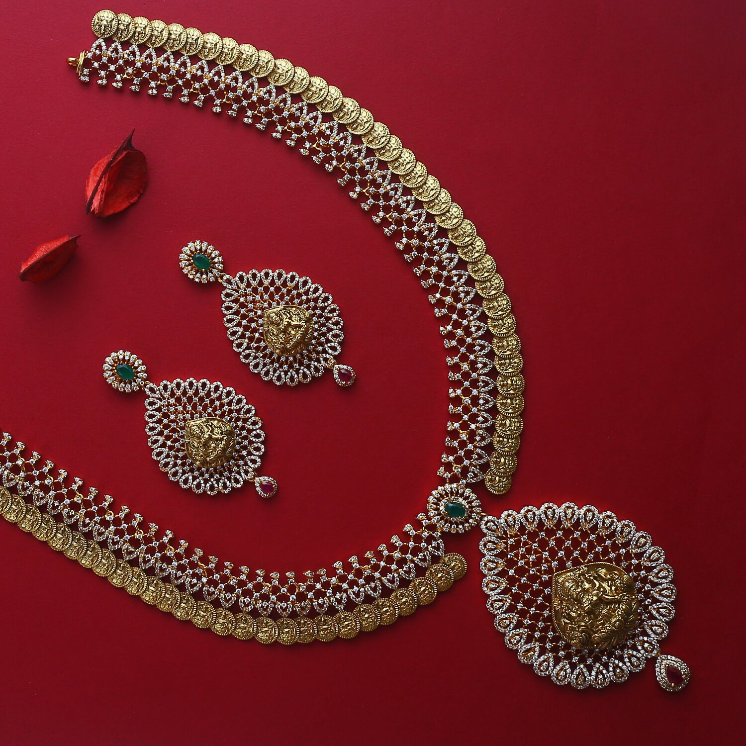 Tanvi CZ Kasula Peru Long Necklace Set
