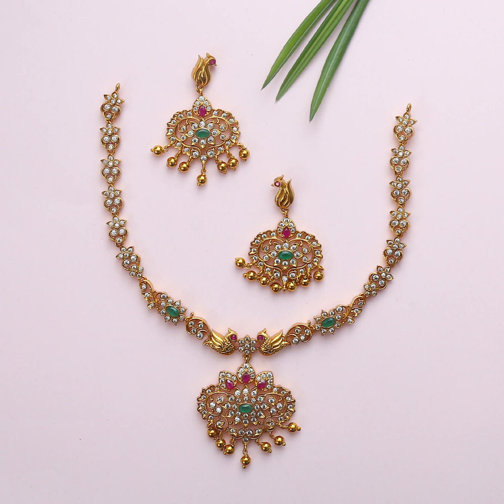 Yashodhara Peacock Antique Necklace Set