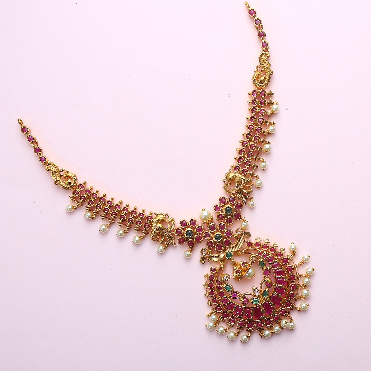 Upasna Antique Ruby Necklace Set