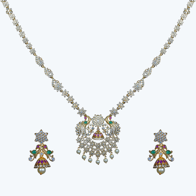 Amrita Premium CZ Long Necklace Set