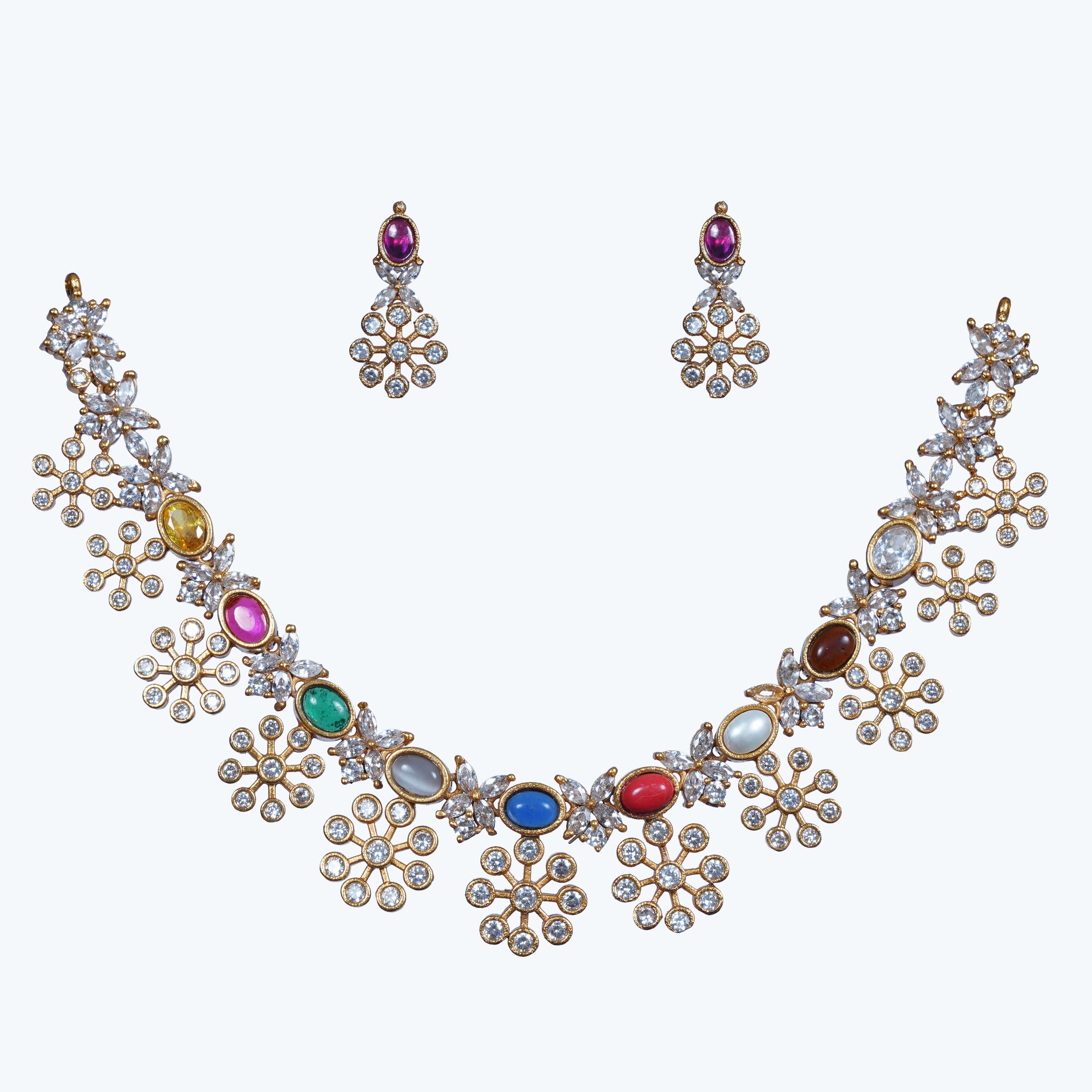 Warda Navaratna Necklace Set